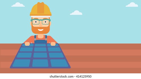 Constructor with solar panel.