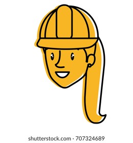constructor woman head avatar character