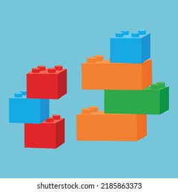 Constructor's cubes in different colors, illustration
