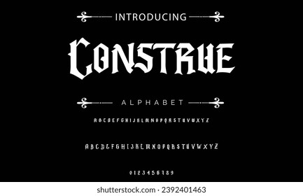 Construe Vintage tattoo font. Font for the tattoo studio logos, alcohol branding, and many others in retro style.