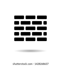 Constuction, building business logotype. Isolated flat vector surface. Brick wall design.