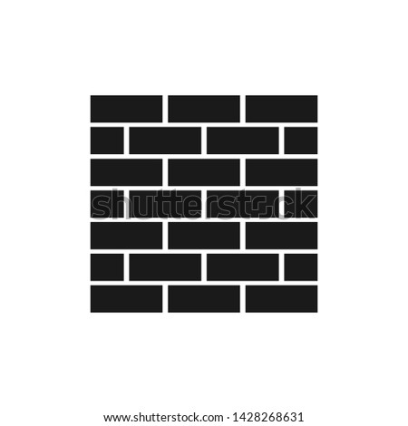 Constuction, building business logotype. Isolated flat vector surface. Brick wall design.