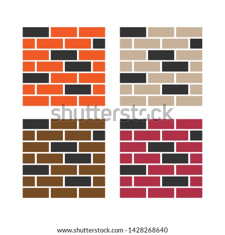 Constuction, building business logotype. Isolated flat vector surface. Brick wall design.