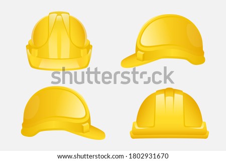 CONSTUCTION HELMET YELLOW. RED MOCKUP