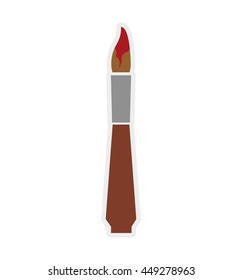 Constuction and repair concept represented by paint brush tool icon. isolated and flat illustration 