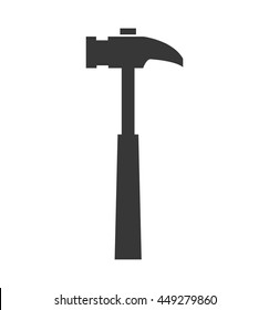Constuction and repair concept represented by hammer  tool icon. isolated and flat illustration 