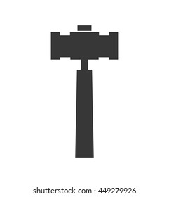 Constuction and repair concept represented by hammer  tool icon. isolated and flat illustration 