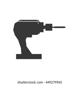 Constuction and repair concept represented by drill tool icon. isolated and flat illustration 