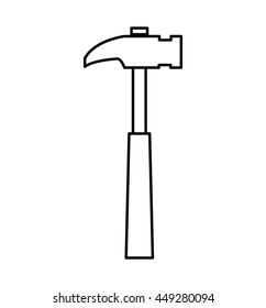 Constuction and repair concept represented by hammer  tool icon. isolated and flat illustration 