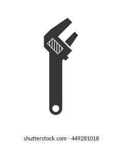 Constuction and repair concept represented by wrench tool icon. isolated and flat illustration 