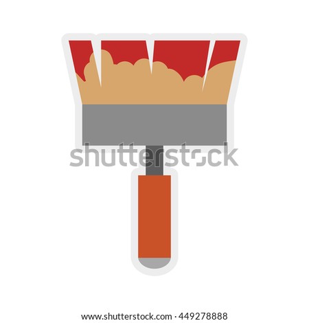 Constuction and repair concept represented by paint brush tool icon. isolated and flat illustration 
