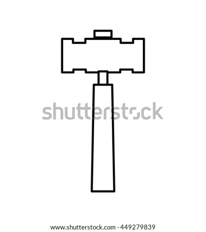 Constuction and repair concept represented by hammer  tool icon. isolated and flat illustration 