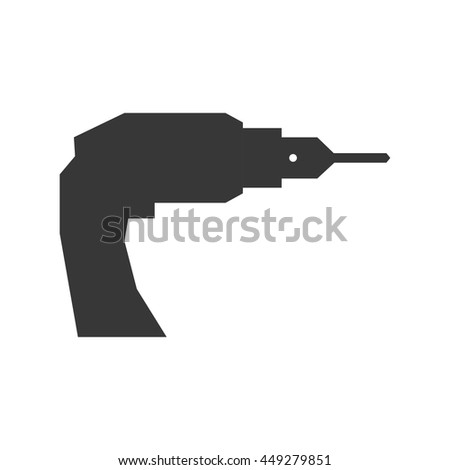Constuction and repair concept represented by drill tool icon. isolated and flat illustration 