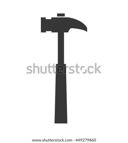 Constuction and repair concept represented by hammer  tool icon. isolated and flat illustration 