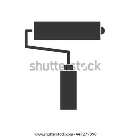 Constuction and repair concept represented by paint roll tool icon. isolated and flat illustration 