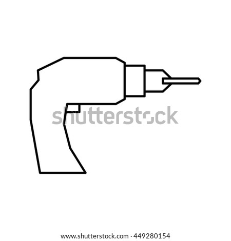 Constuction and repair concept represented by drill tool icon. isolated and flat illustration 