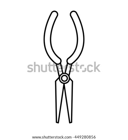 Constuction and repair concept represented by Pliers tool icon. isolated and flat illustration 