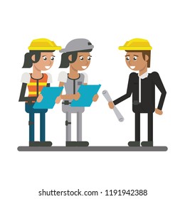 Constuction workers geometric cartoons Constuction workers geometric cartoons