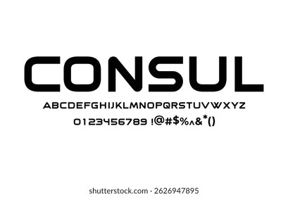 Consul Font – Uppercase Letters, Numbers, and Symbols | Clean Isolated Vector Typography