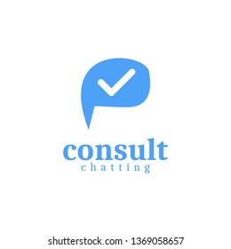 Consult chatting logo, design inspiration vector template for any purpose logo