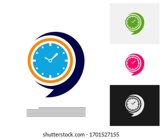 Consulte el vector de concepto de diseño del logotipo del reloj. Consulte la plantilla del logotipo de administración de tiempo. Icono de concepto aislado en fondo blanco. Símbolo vector.
