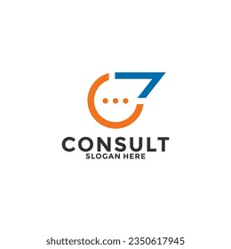 Concepto de diseño de logotipo de consultoría o comunicación, diseño de logotipo de negocios