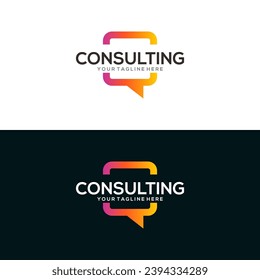 Concepto de diseño de logotipo de consultoría o comunicación, diseño de logotipo de negocios