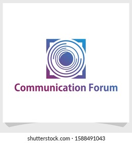 consult forum logo design concept, communications logo design inspirations