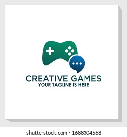 consult game logo template vector, communication, technology logo vector