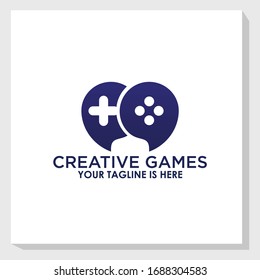 consult game logo template vector, communication, technology logo vector