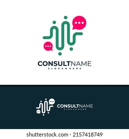 Consult logo design vector, Creative People Chat logo concepts template illustration.