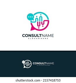 Consult logo design vector, Creative People Chat logo concepts template illustration.