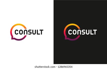 Consult logo template, Modern Gradient Consulting agency logo template designs