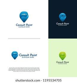 Consult Point logo designs concept vector, Consulting logo template
