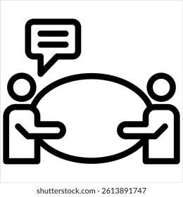 consultancy icon in outline style vector illustration