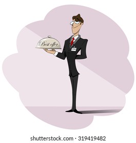 Consultant business issues. Conceptual drawing on the theme of financial services, business services and banking. Vector