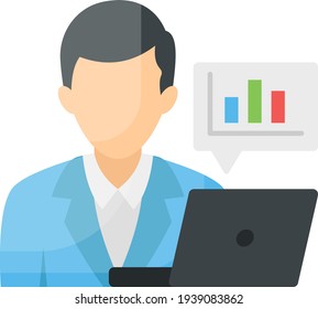 Consultant Concept, Business analyst Vector Color Icon Design, Software and web development symbol on white background, Computer Programming and Coding stock illustration