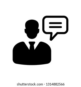 Consultor, servicio al cliente, servicio al cliente, icono de ayuda, icono del vector de consultoría de gestión. Ilustración aislada sobre fondo blanco 