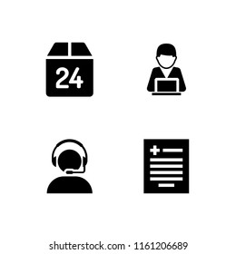 consultant icon. 4 consultant set with checkup, support and shopping support online vector icons for web and mobile app