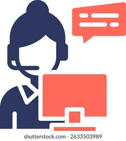 Ilustração do vetor de cor do glifo do ícone do consultor