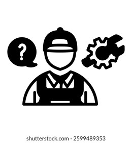 Consultant Icon in Mixed Glyph Style. Simple Glyph Icon Vector. Simple Vector Design