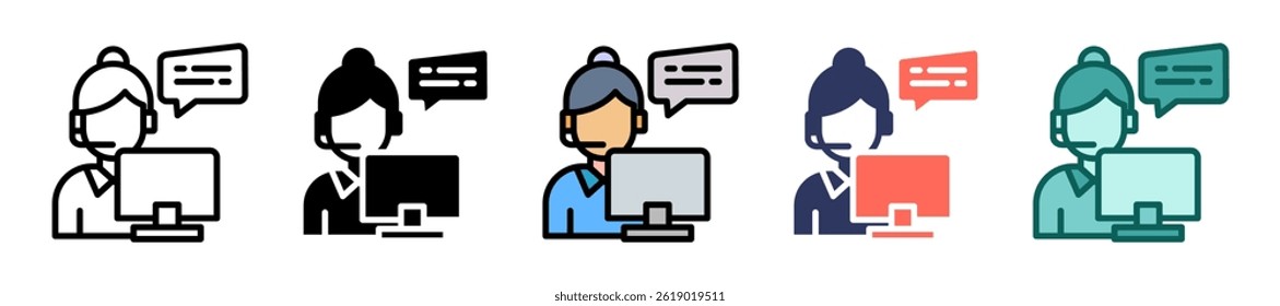 Consultant Icon Multiple Vector Illustration