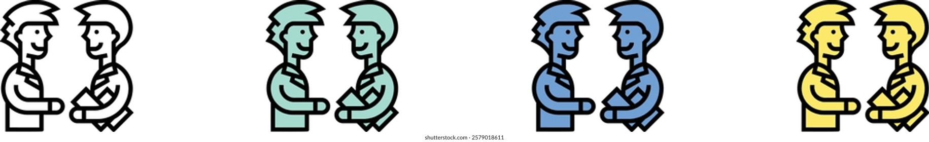 consultant icon. Outline, Green, Blue and Yellow Style Design Isolated On White Background