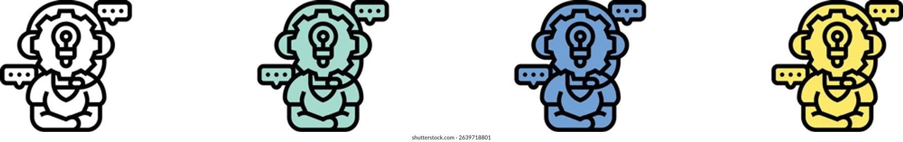 consultant icon. Outline, Green, Blue and Yellow Style Design Isolated On White Background