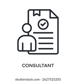 Estilo De Estrutura De Tópicos Do Ícone Do Consultor. Ilustração De Vetor Para Design Gráfico