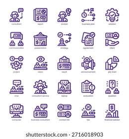 Consultant Icon Pack für Ihre Website, Handy, Präsentation und Logo-Design. Berater Icon Linie grundlegende Farbgestaltung. Vektorgrafik-Illustration und bearbeitbarer Strich.