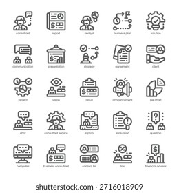 Paquete de iconos de consultor para su Sitio web, móvil, presentación y diseño de logotipo. Diseño de contorno de icono de consultor. Ilustración gráfica de Vector y trazo editable.