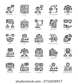 Consultant Icon Pack für Ihre Website, Handy, Präsentation und Logo-Design. Berater Icon solides Design. Vektorgrafik-Illustration und bearbeitbarer Strich.
