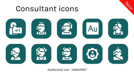  consultant icon set. 10 filled consultant icons. Simple modern icons about  - User, Call center, Audition