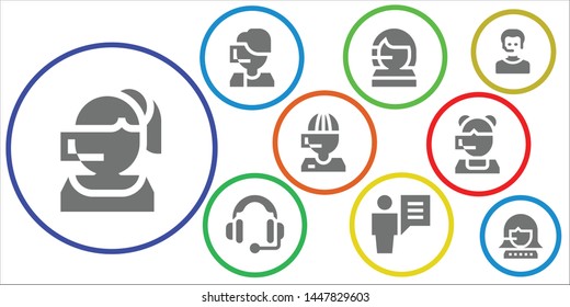 consultant icon set. 9 filled consultant icons.  Simple modern icons about  - Call center, Headset, User, Operator